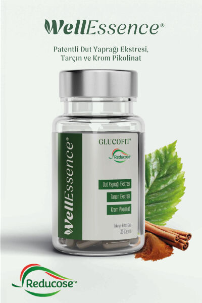 WELLESSENCE® GLUCOFIT® Dut Yaprağı Ekstresi, Tarçın Ekstresi ve Krom İçeren Takviye Edici Gıda 30 Kapsül