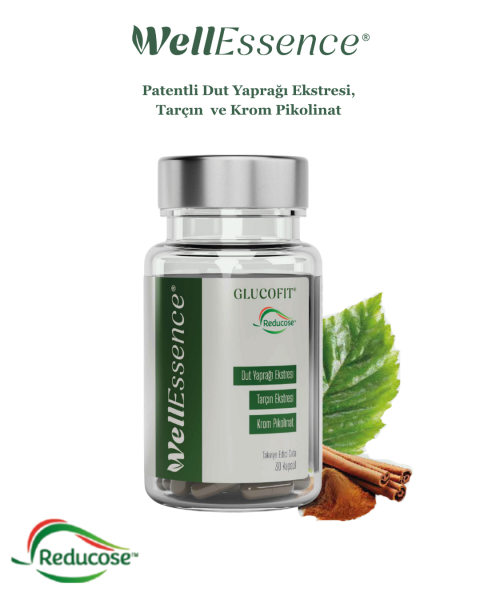 WELLESSENCE® GLUCOFIT® Dut Yaprağı Ekstresi, Tarçın Ekstresi ve Krom İçeren Takviye Edici Gıda 30 Kapsül