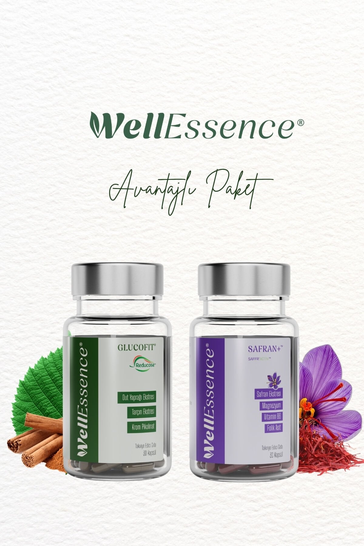 WELLESSENCE®  GLUCOFIT® ve SAFRAN+® İkili Avantajlı Paket
